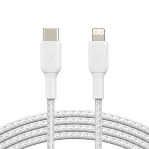 Belkin BOOSTCHARGE USB-C to Lightning Braided Cable - For Apple devices - White