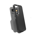 EFM Monaco Leather Wallet Case Armour with D3O 5G Signal Plus - For Samsung Galaxy S22+ (6.6) - Black/Space Grey