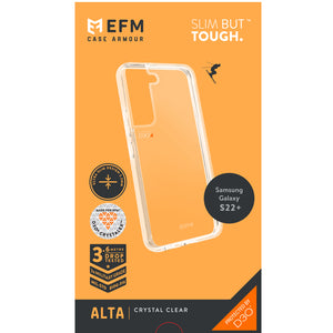 EFM Alta Case Armour with D3O Crystalex - For Samsung Galaxy S22+ (6.6) - Crystal Clear