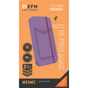 EFM Miami Leather Wallet Case Armour with D3O - For iPhone 13 Pro Max (6.7")