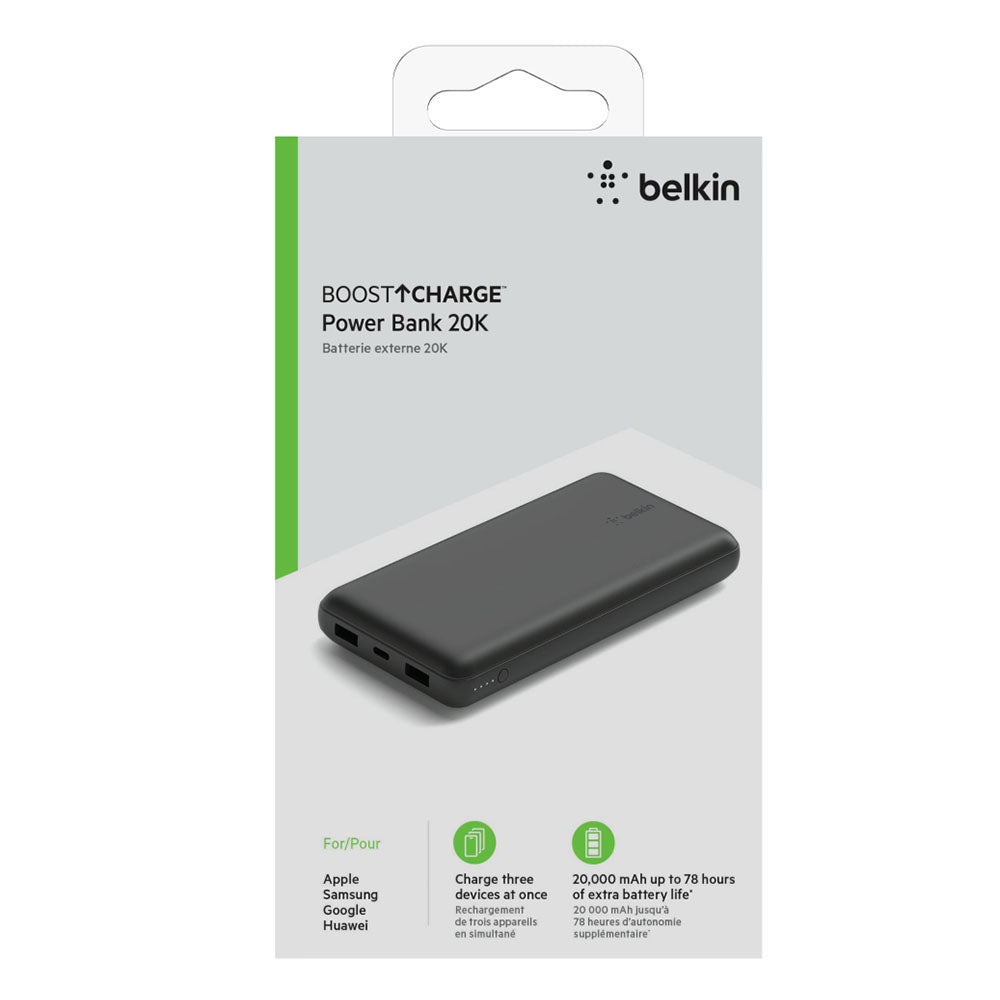 Belkin BOOSTCHARGEáUSB-A/USB-C Power Bank - 20,000 mAh with 15W Power Output