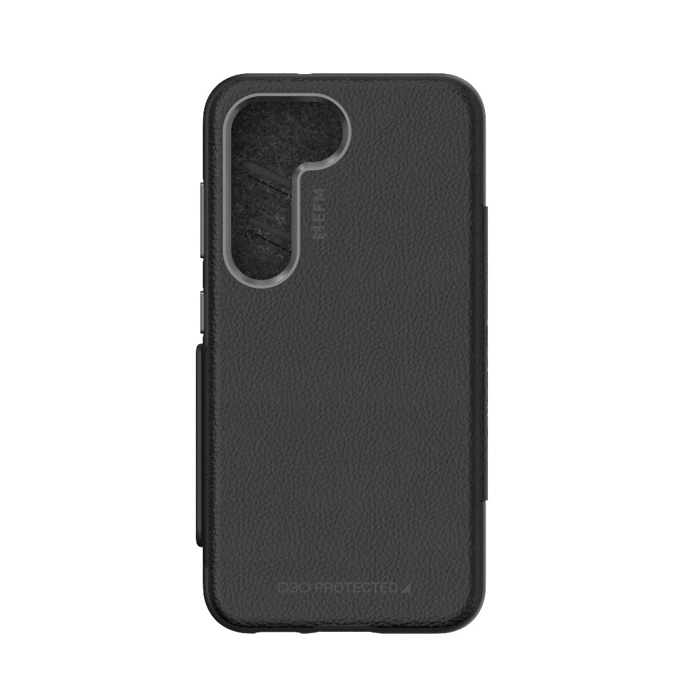 EFM Monaco Case Armour with ELeather and D3O 5G Signal Plus Technology - For Samsung Galaxy S23 -  Black/Space Grey