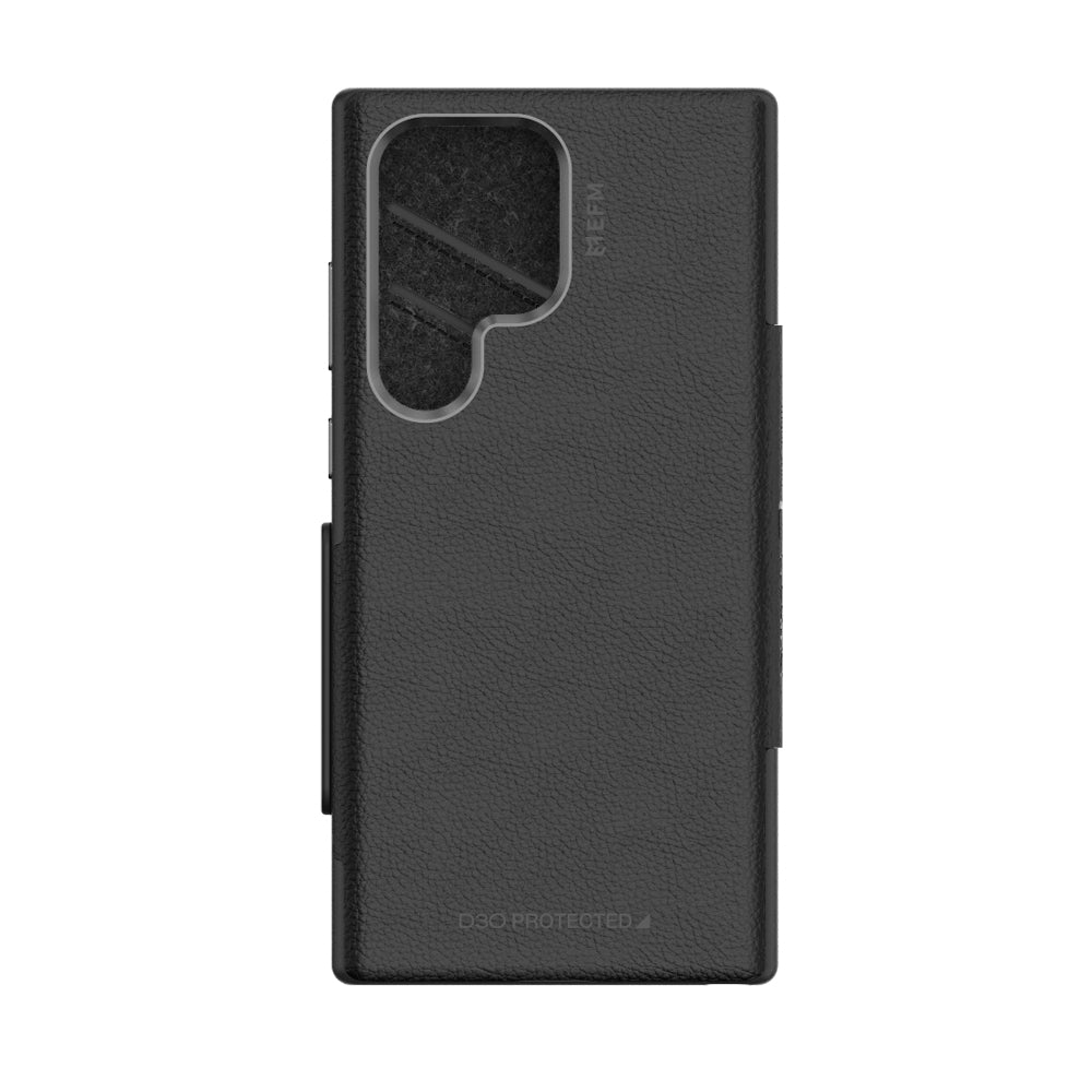 EFM Monaco Case Armour with ELeather and D3O 5G Signal Plus Technology - For Samsung Galaxy S23 Ultra - Black/Space Grey