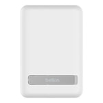 Belkin BoostCharge Magnetic Wireless Power Bank 5K + Stand - White