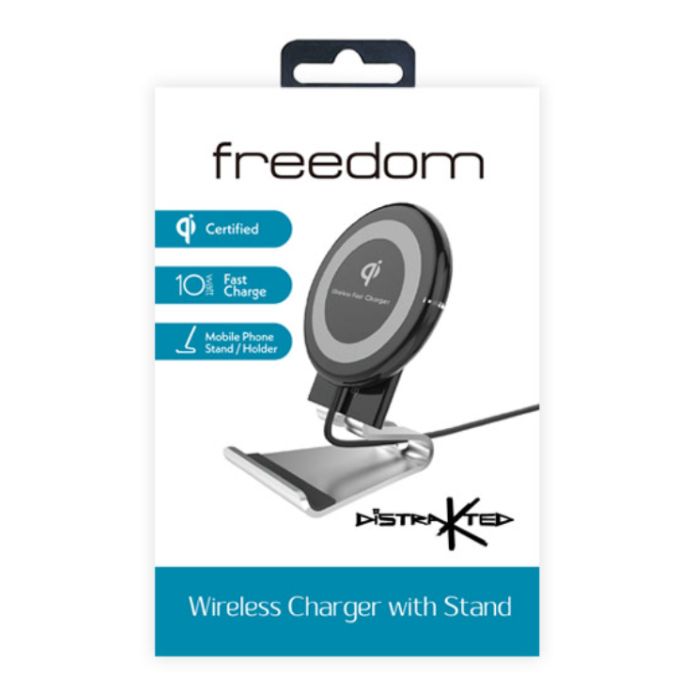 Freedom by DistraKted Portable Qi Wireless Charger with Stand