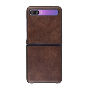 Leather Case For Galaxy Z Flip-Brown