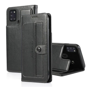Luxury Galaxy A11 Wallet Case-Black