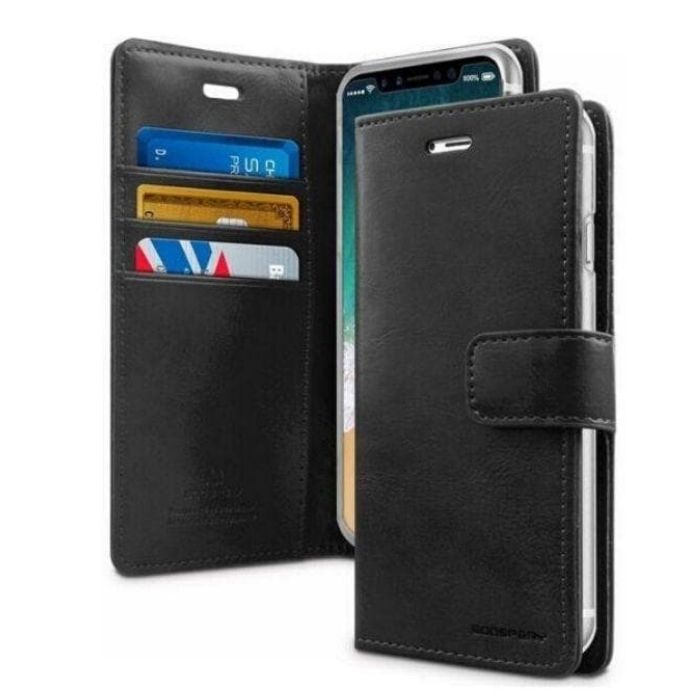 Mercury Blue Moon Diary Case for iPhone 12 - Black