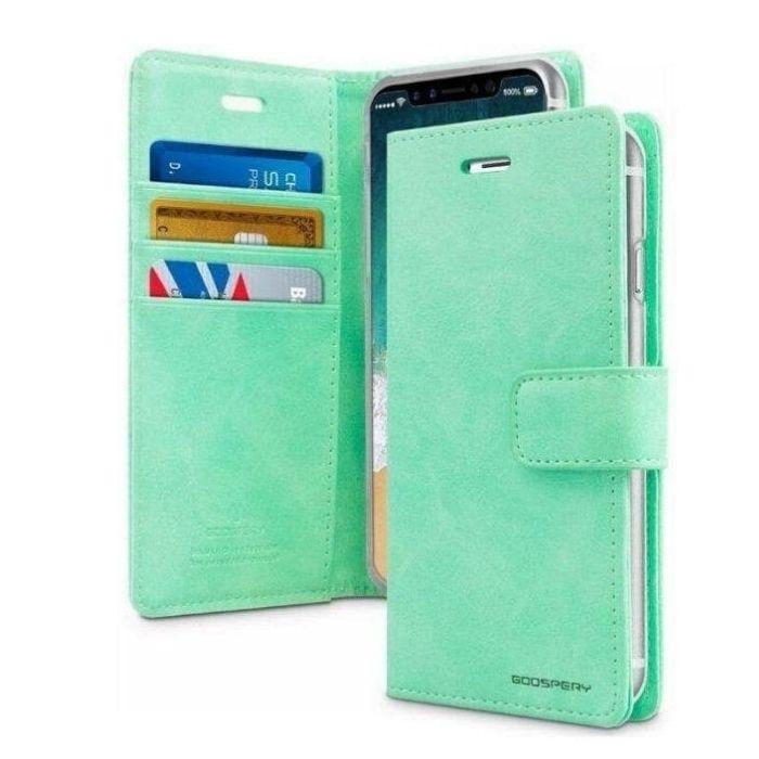 Mercury Blue Moon Diary Case for iPhone 12 Pro Max - Mint Apple