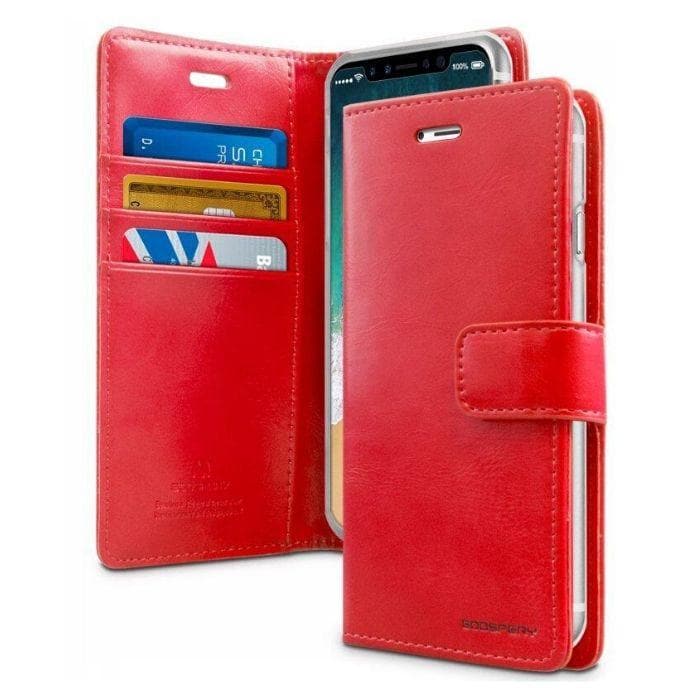 Mercury Blue Moon Diary Case for iPhone XXS - Red
