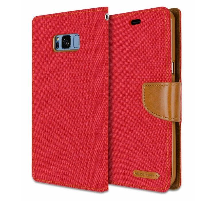 Mercury Canvas Diary Case for Samsung Galaxy S8 - Red