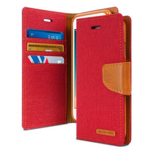 Mercury Canvas Diary Case for iPhone 78 Plus - Red