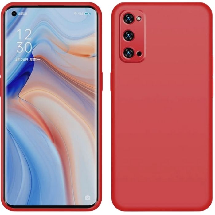 Silicone Case for Oppo Reno4 5G - Crimson Red Cover