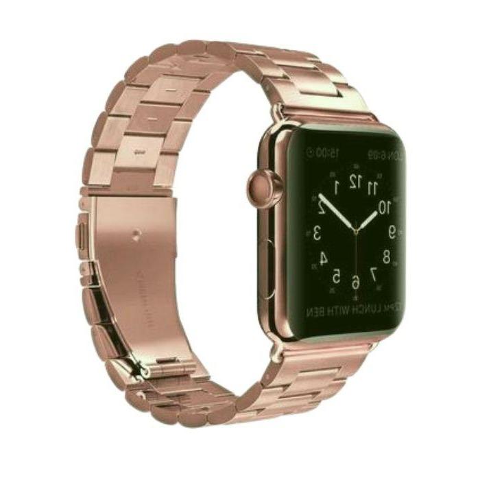 Stainless Steel Metal Band for Apple Watch 7 45mm - Rose Gold