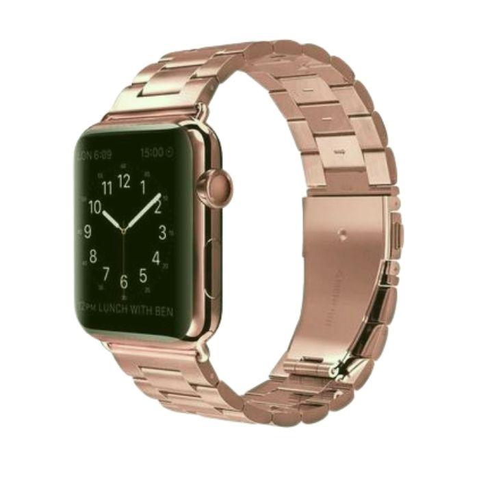 Stainless Steel Metal Band for Apple Watch 7 45mm - Rose Gold iPhone