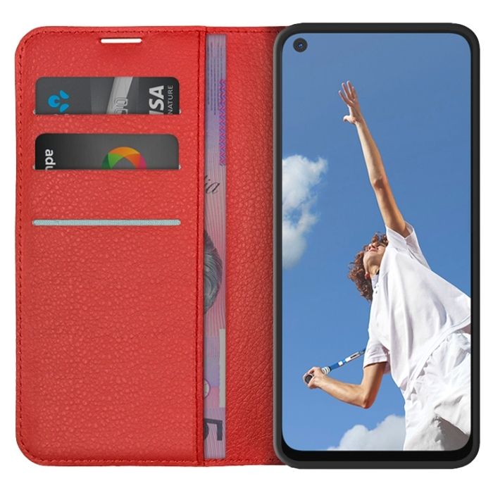 Wallet Case for Oppo A72 - Red open