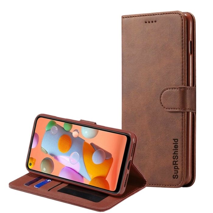 Wallet case for Galaxy A11-Brown