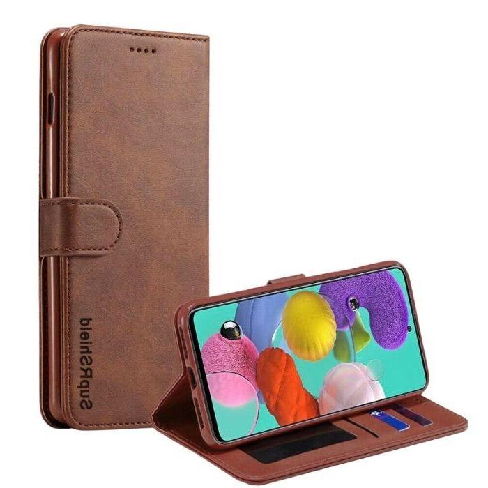 Wallet case for Galaxy A71-Brown